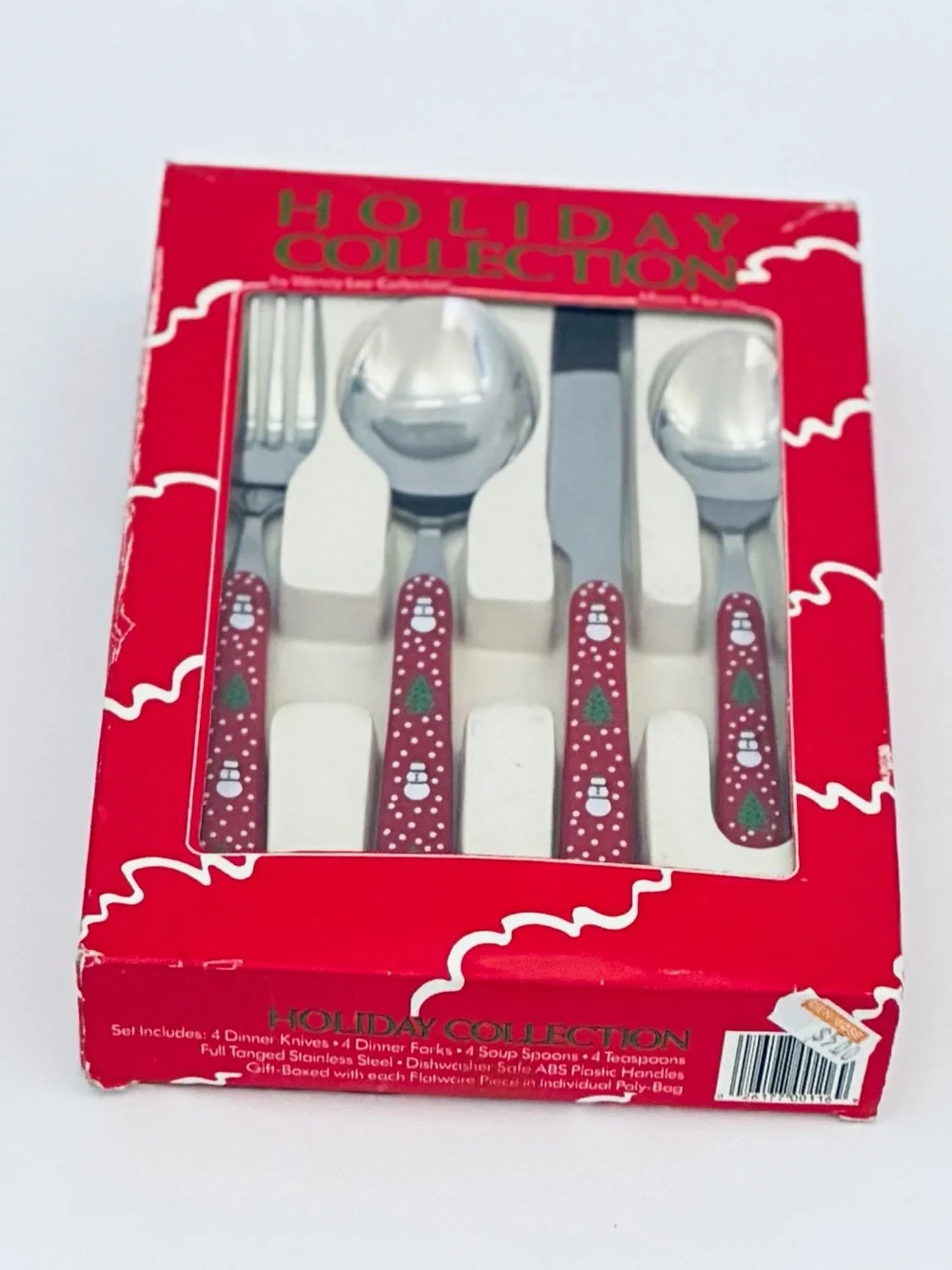 Christmas Flatware Set Vintage Snowman Holiday Wendy Lee Collection Stainless